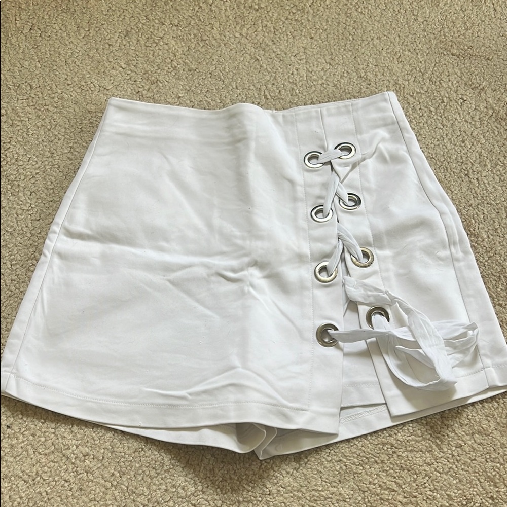 White Lace-Up Women's Shorts
